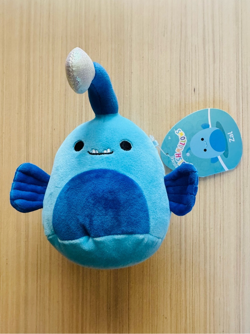 Original Squishmallow Zal Blue Angler Fish 5” Plush NWT